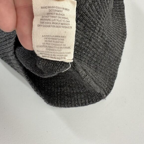 Free People Sweater Womens Medium Gray Lace Boho Fitted Long Sleeve - Picture 13 of 14